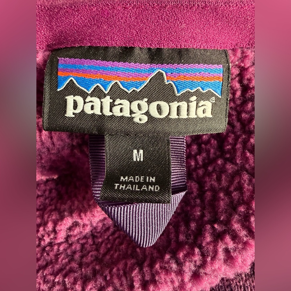 Patagonia Women's Quarter Zip-Up Fleece-Lined Sweater Purple - Picture 12 of 12